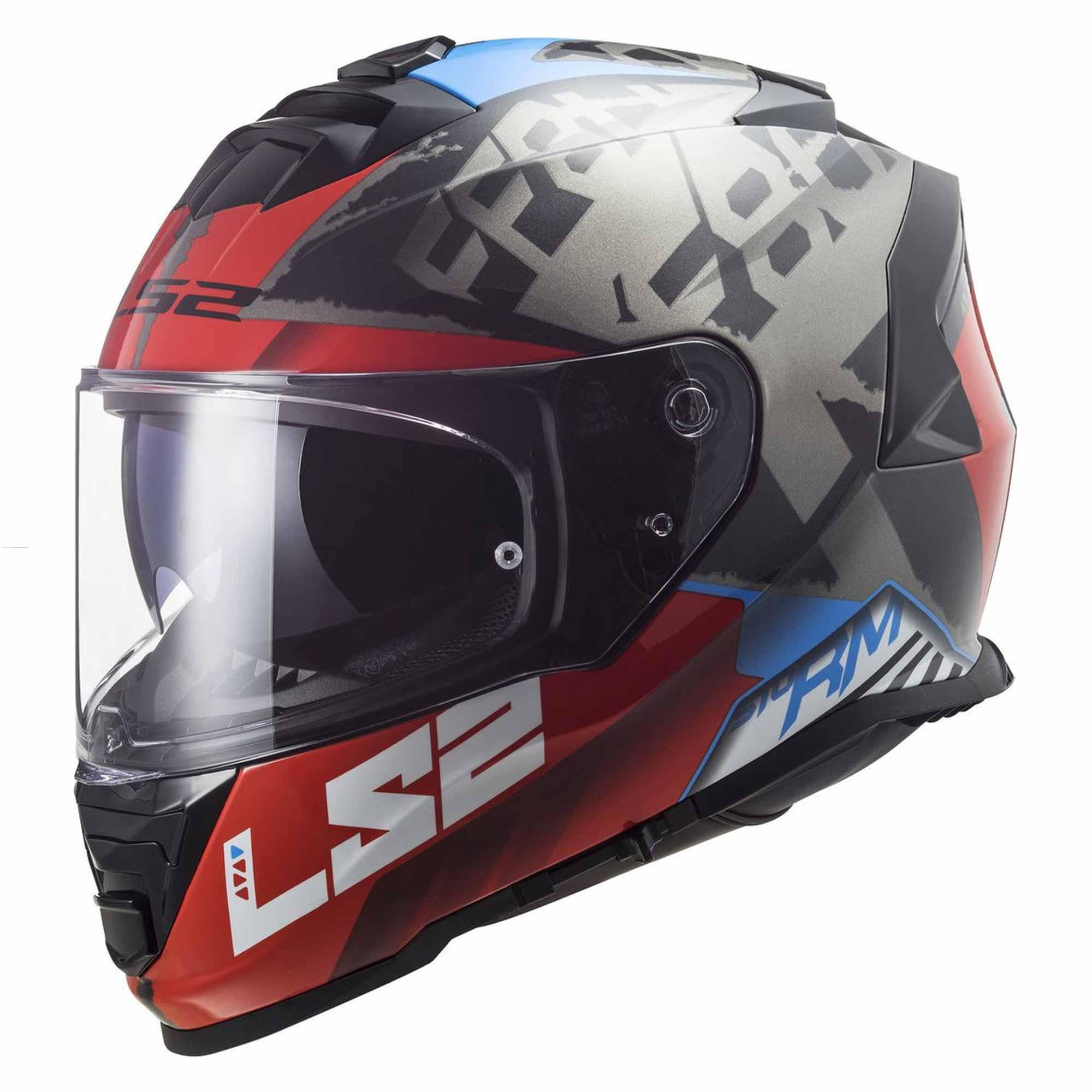 Casco Cerrado LS2 Storm II Sprinter S NGO/ROJ/TITANIUM FF800