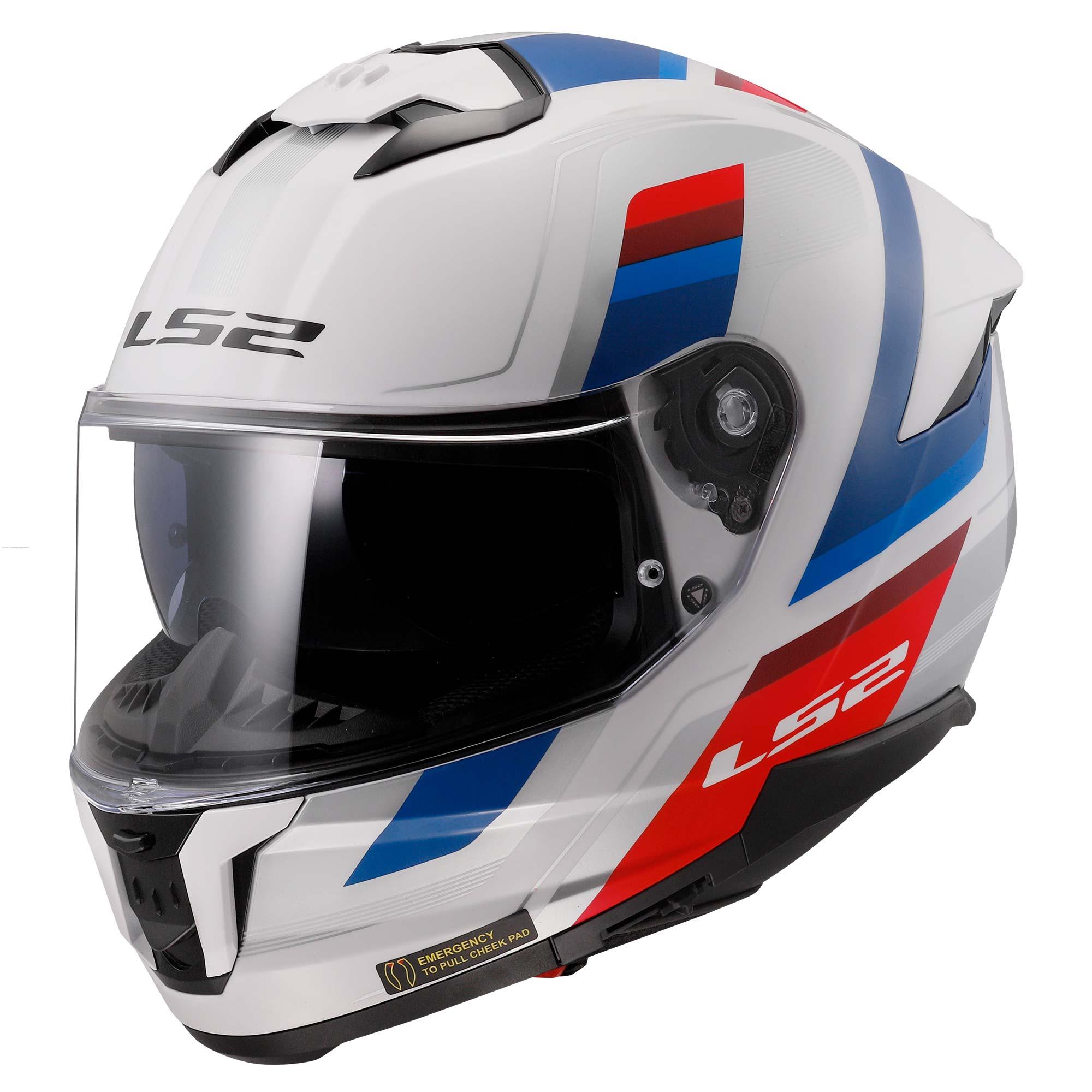Casco Cerrado LS2 Stream II Vintage XL BCO/AZL/ROJ FF808