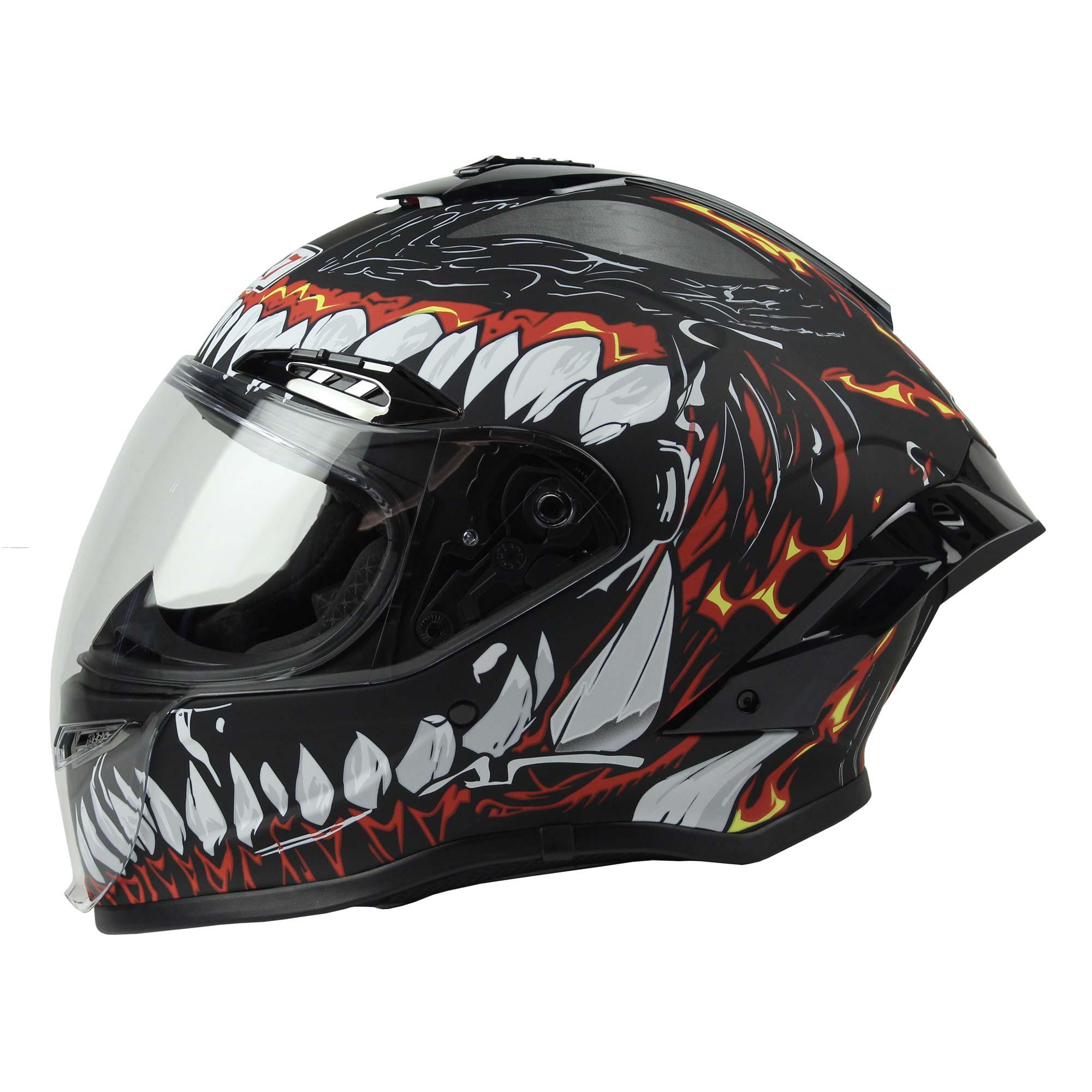 Casco Cerrado R7 RACING Arrow S Colmillos Negro Mate
