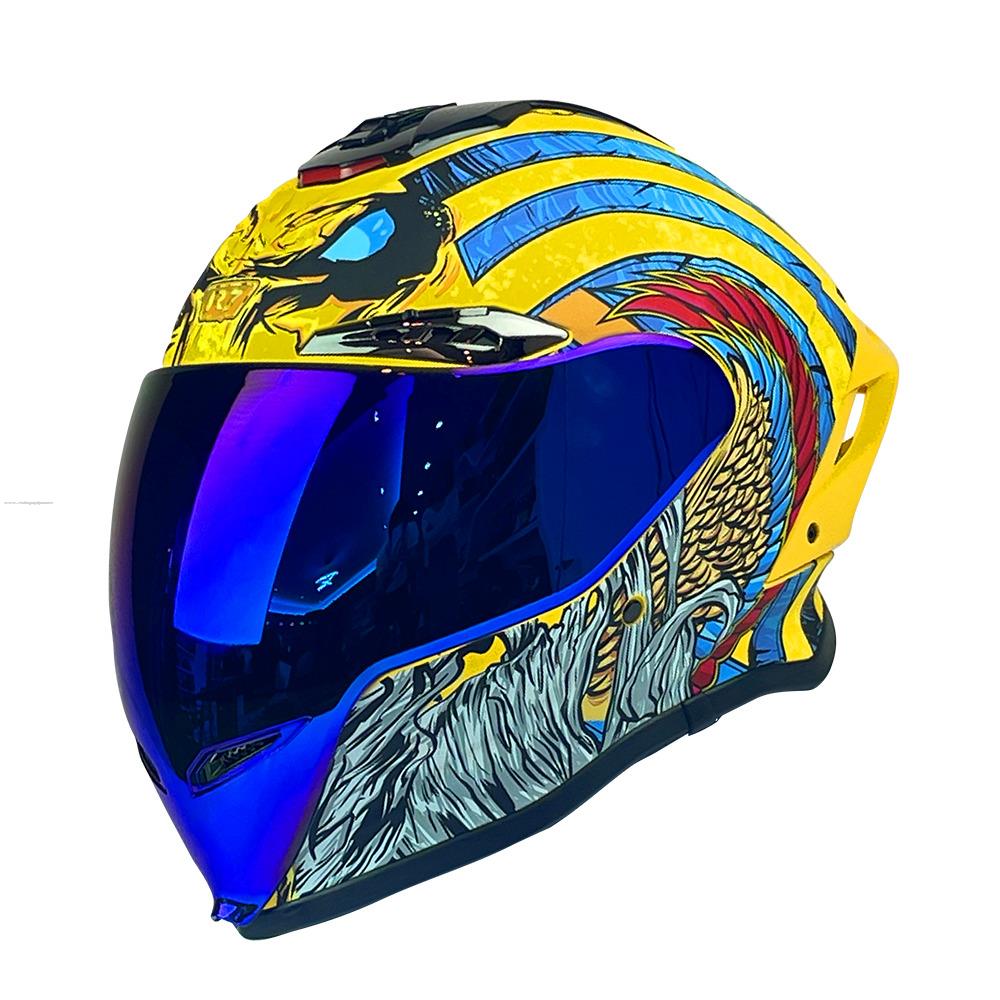 Casco Cerrado R7 RACING R7-109 L Faraon Amarillo