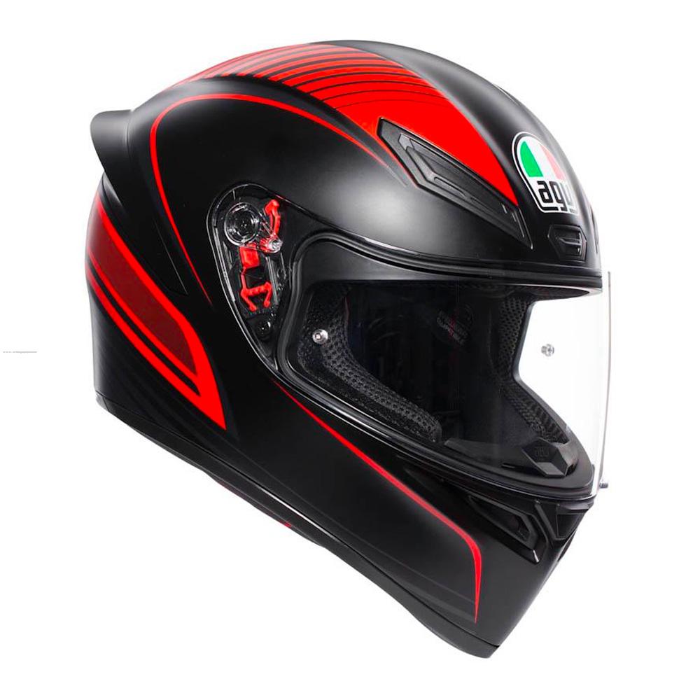Casco Cerrado AGV K-1 E2206 Warmup S NGO/ROJ