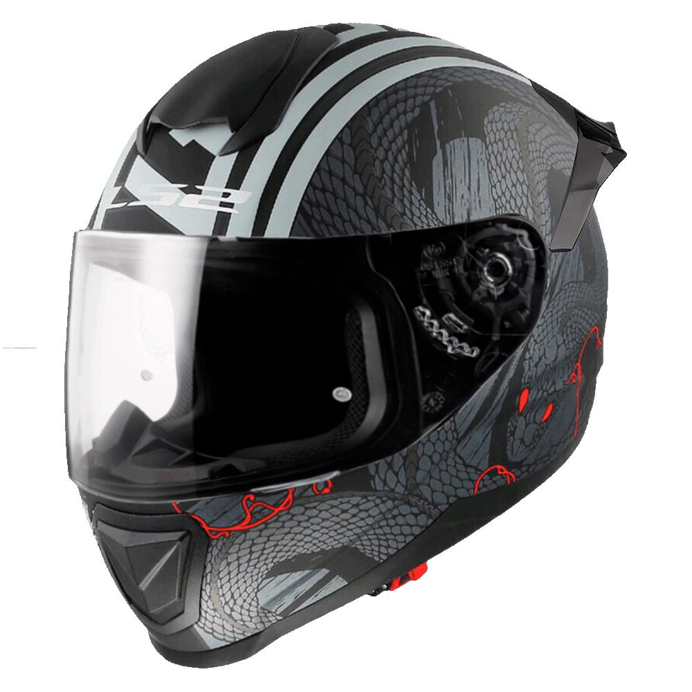 Casco Cerrado LS2 Flash II Serpent con Intercomunicador L Negro Mate FF802