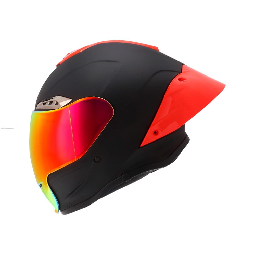 Casco Cerrado R7 RACING Arrow L Negro Mate Mica y Big Spoiler Rojo