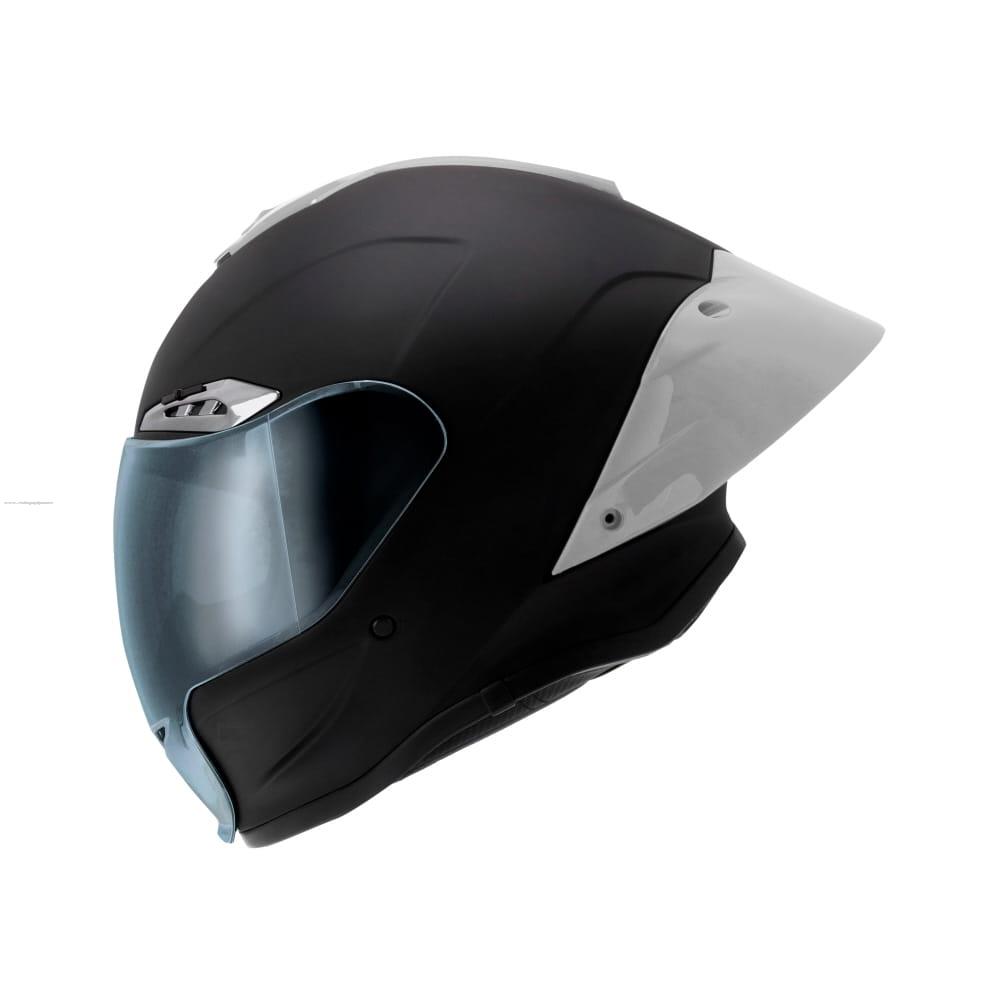 Casco Cerrado R7 RACING Arrow M Negro Mate Mica y Big Spoiler Plata