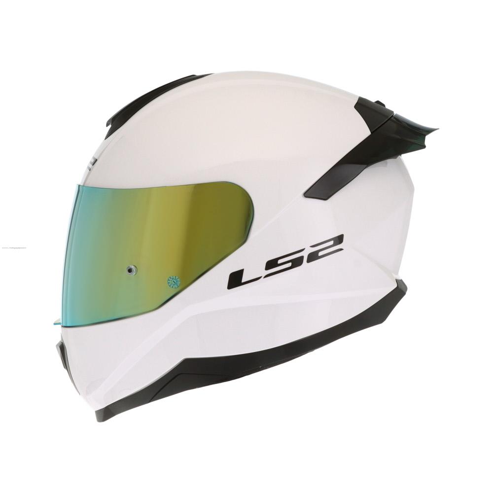 Casco Cerrado LS2 Flash II Solid Mica Iridium Dorada con Intercomunicador L Blanco FF802