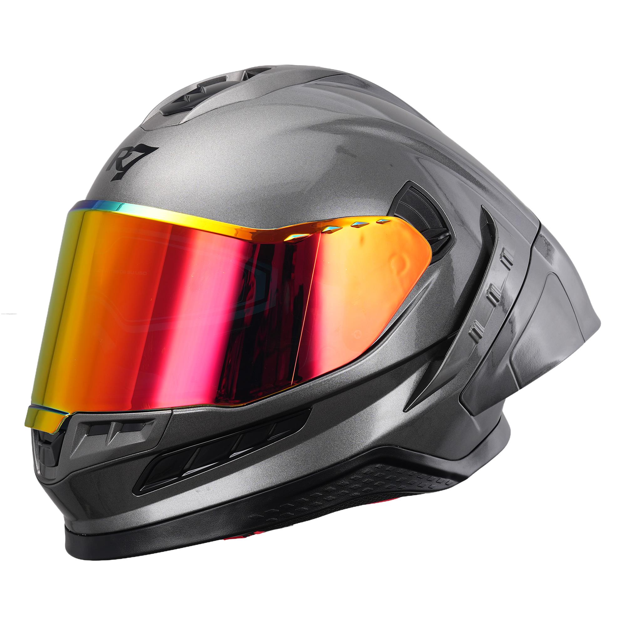 Casco Cerrado R7 RACING Stryker Doble Mica Dot L Titanium
