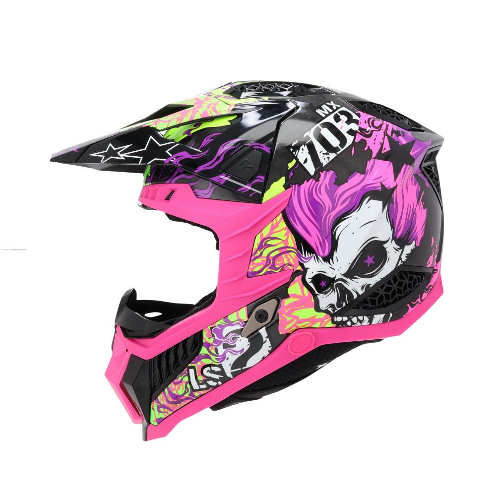 Casco Cross LS2 X-FORCE Fireskull L Violeta MX703