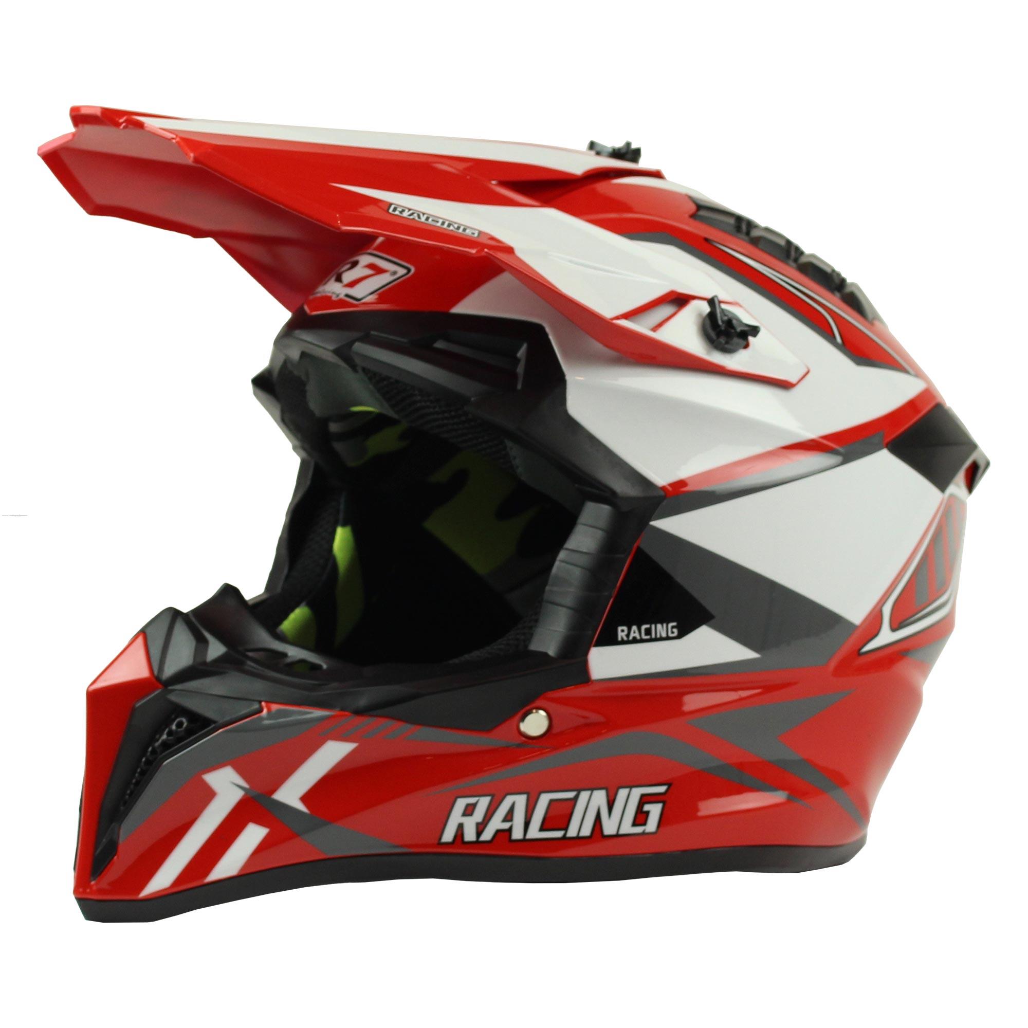 Casco Cross R7 RACING R7-127 L ROJ/BCO