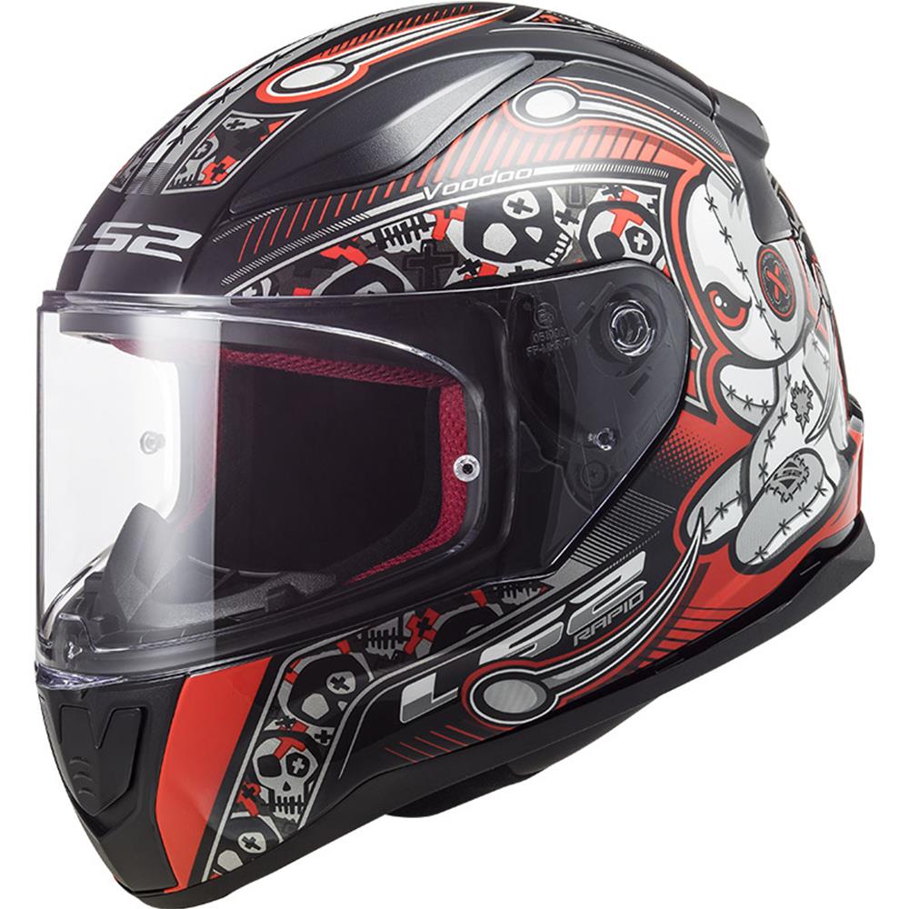 Casco Junior LS2 Rapid Mini Voodoo S NGO/ROJ Cerrado FF353