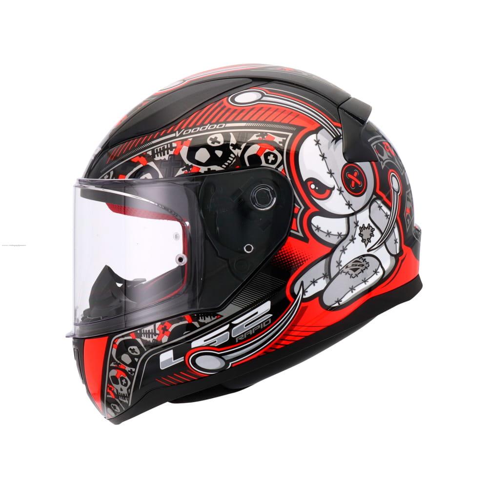 Casco Junior LS2 Rapid Mini Voodoo NGO/ROJ Cerrado FF353