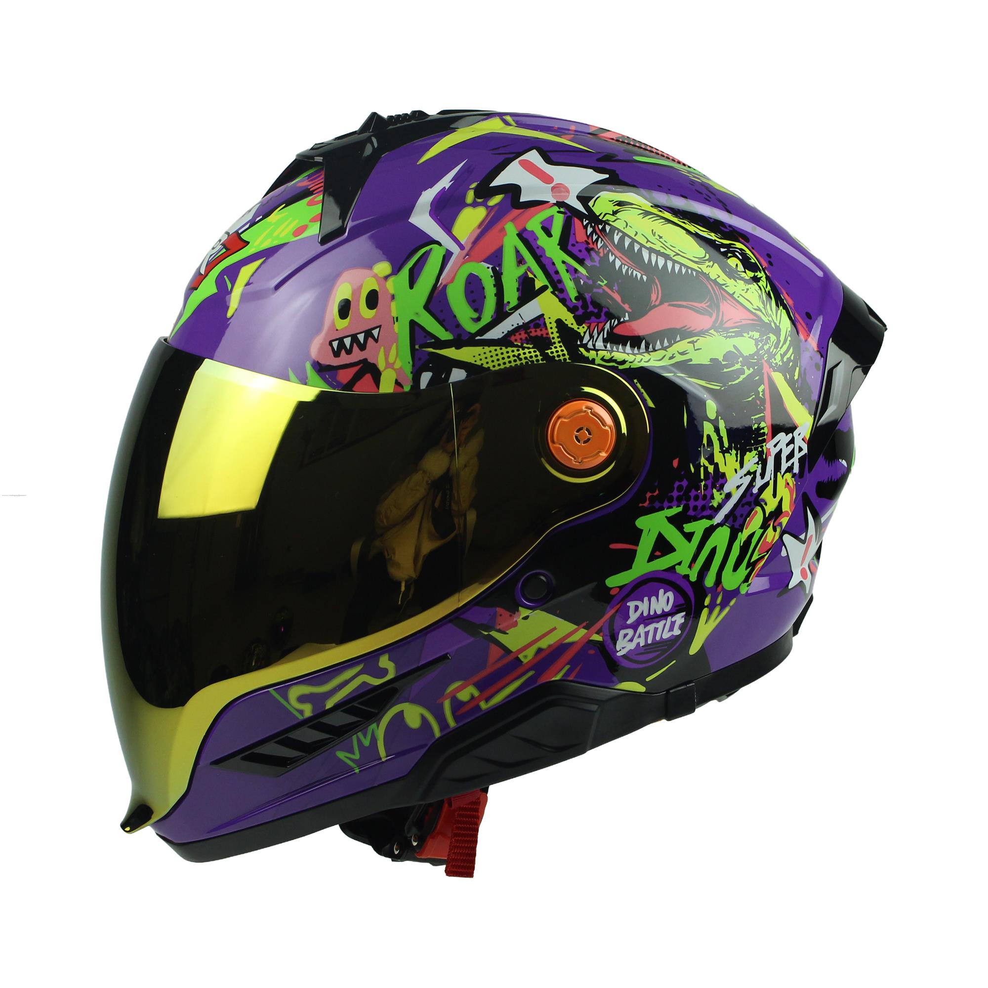 Casco Junior R7-RACING Defender Rugido Dot L Morado Cerrado