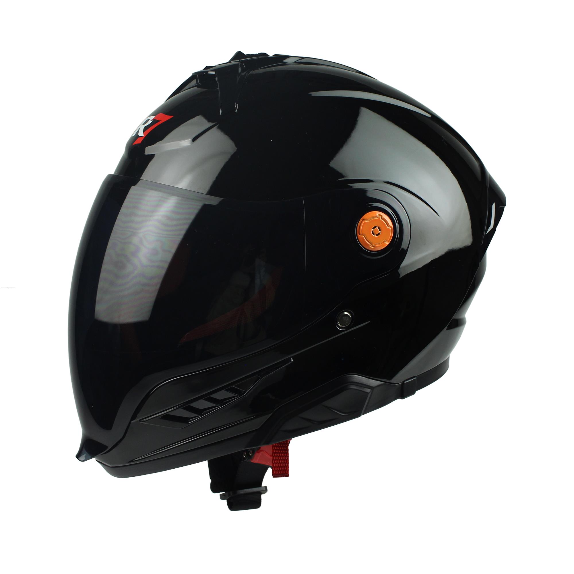Casco Junior R7-RACING Defender Dot L Negro Cerrado