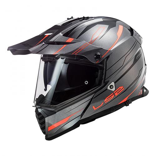 Casco Cross City LS2 Pioneer Evo Knight XL TITANIUM/NJA Fluo MX436