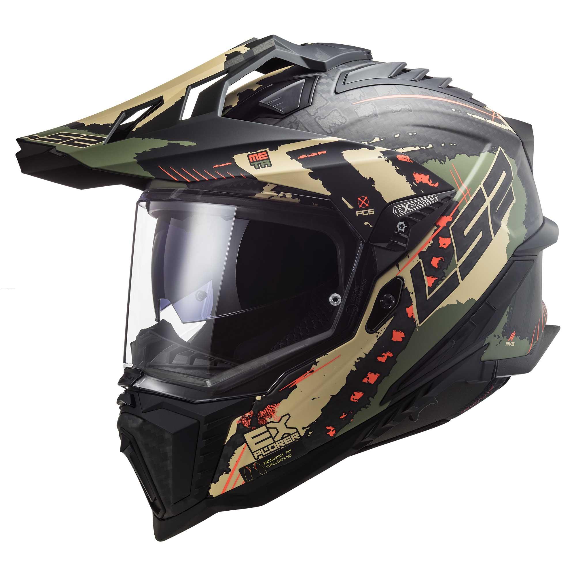 Casco Cross City LS2 Explorer Extend S Vde MILITAR/MATE MX701 (FIBRA CARBON)