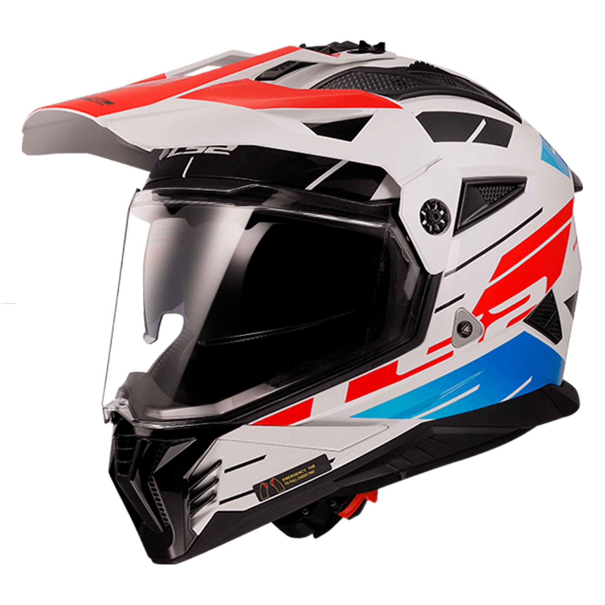 Casco Cross City LS2 Pioneer II Namib M BCO/AZL/ROJ MX702