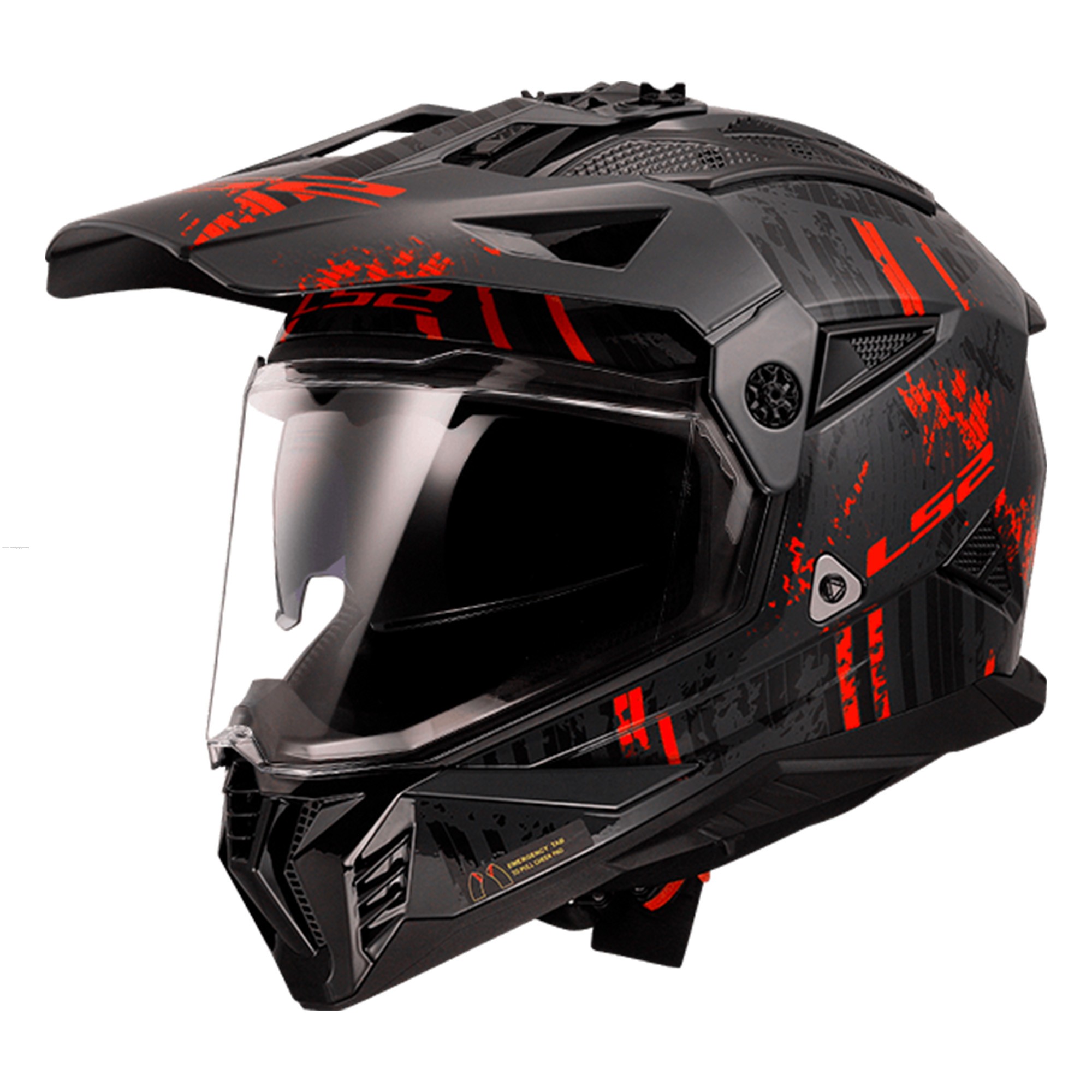 Casco Cross City LS2 Pioneer II Crazy M NGO/ROJ/MATE MX702