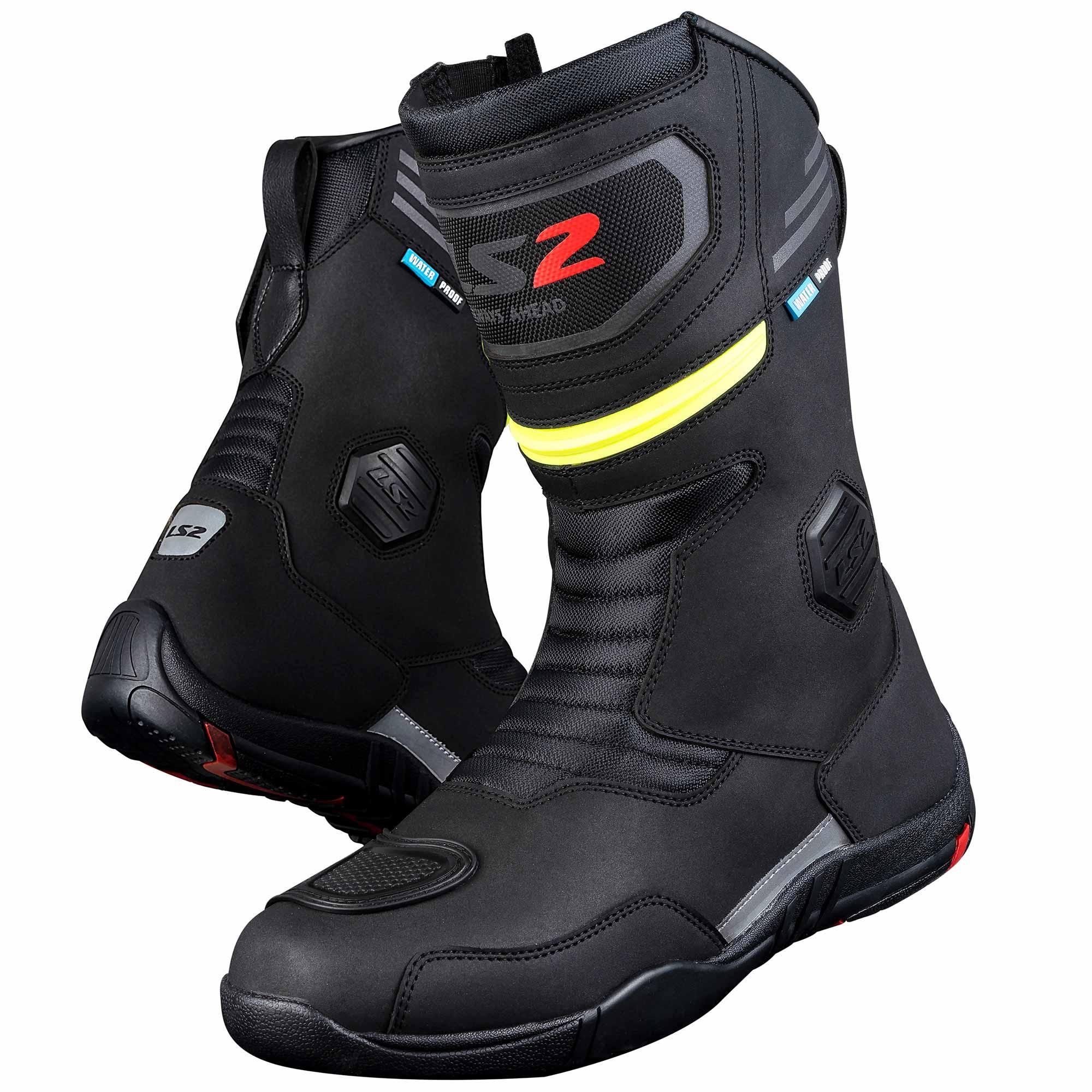 Botas LS2 Goby Waterproof #45 NGO/AMA Fluo