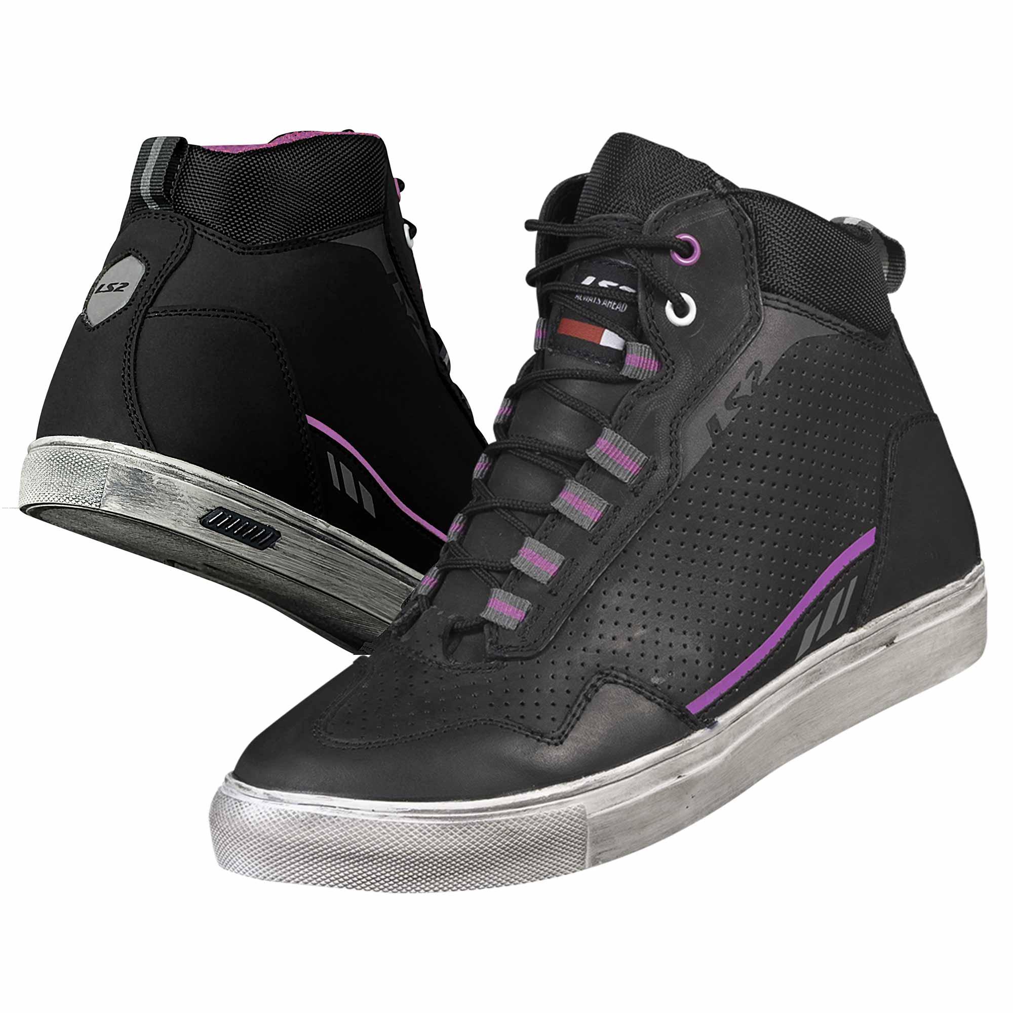 Botas LS2 Zoe #40 NGO/PURPURA P/DAMA