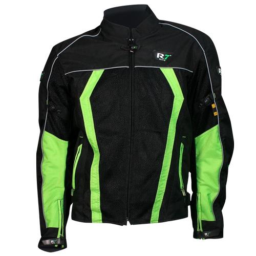 Chamarra Deportiva R7 RACING R7-301 S Verde Textil Ventilado