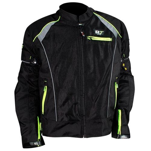 Chamarra Deportiva R7 RACING R7-302 S Verde Textil Ventilado