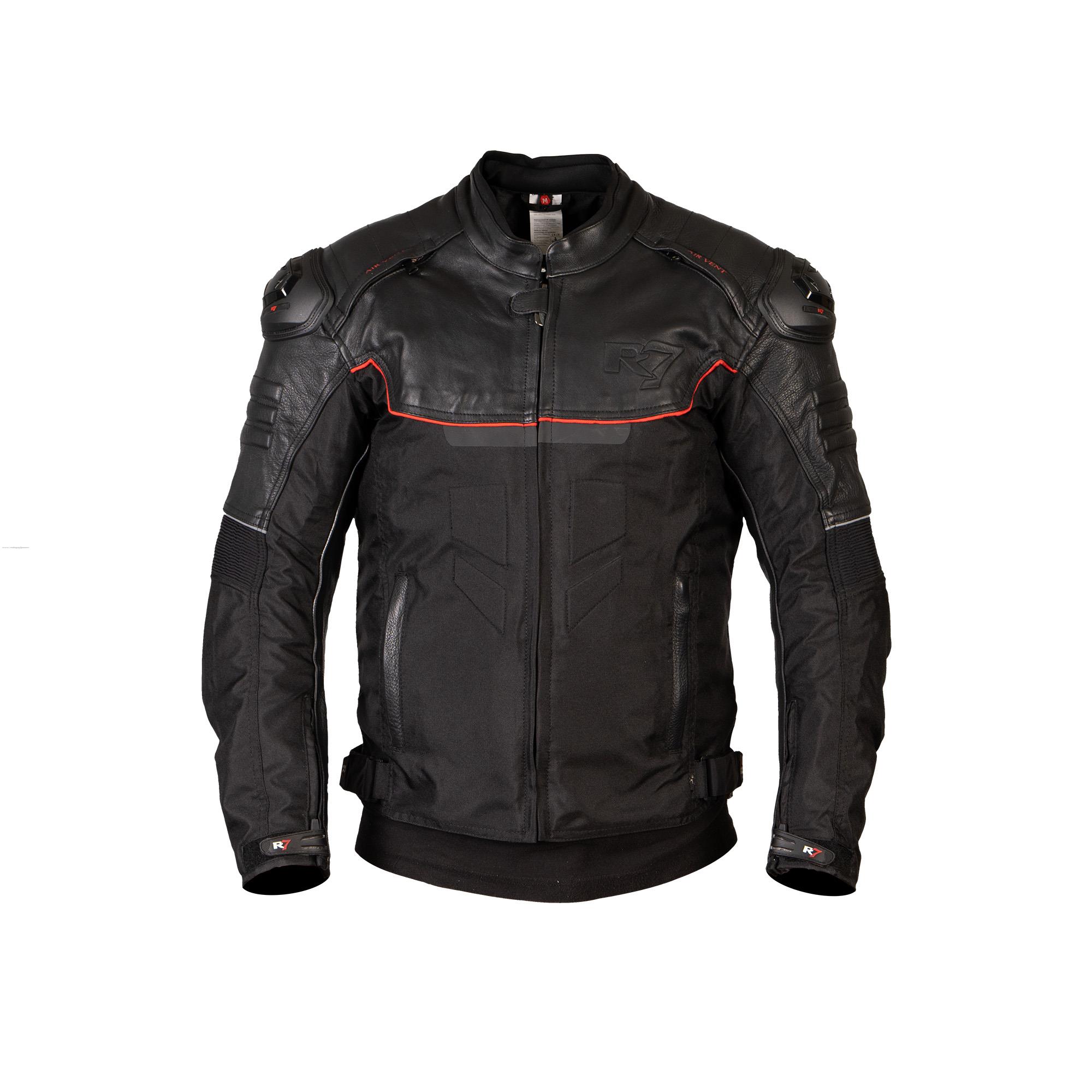Chamarra Deportiva R7 RACING R7-2143 M NGO/ROJ TEXTIL/PIEL