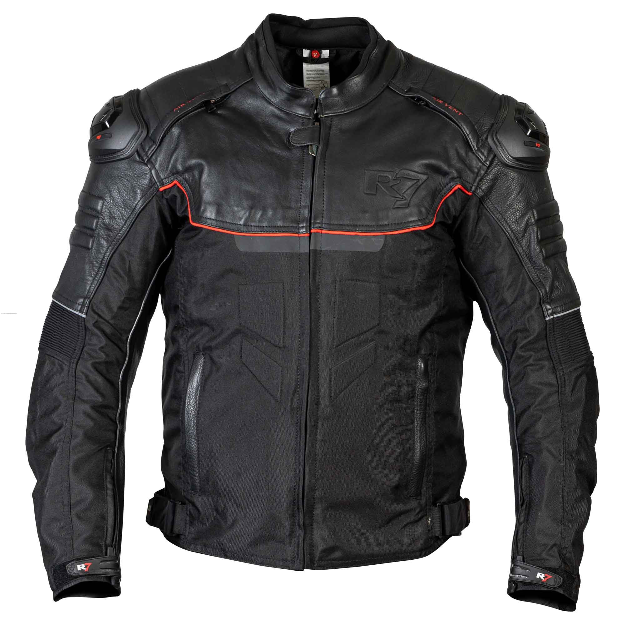 Chamarra Deportiva R7 RACING R7-2143 L NGO/ROJ TEXTIL/PIEL