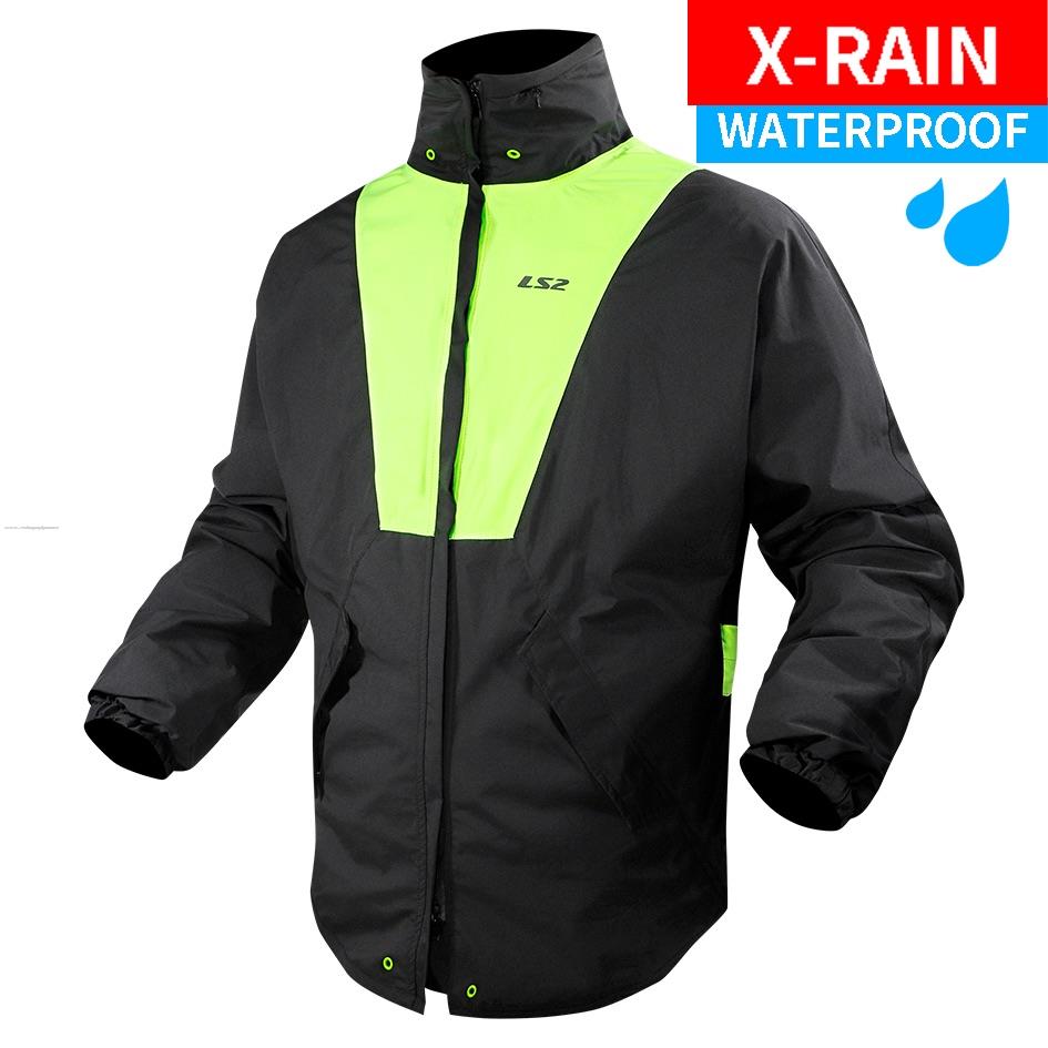 Chamarra Deportiva LS2 X-RAIN M-L NGO/AMA Fluo Textil
