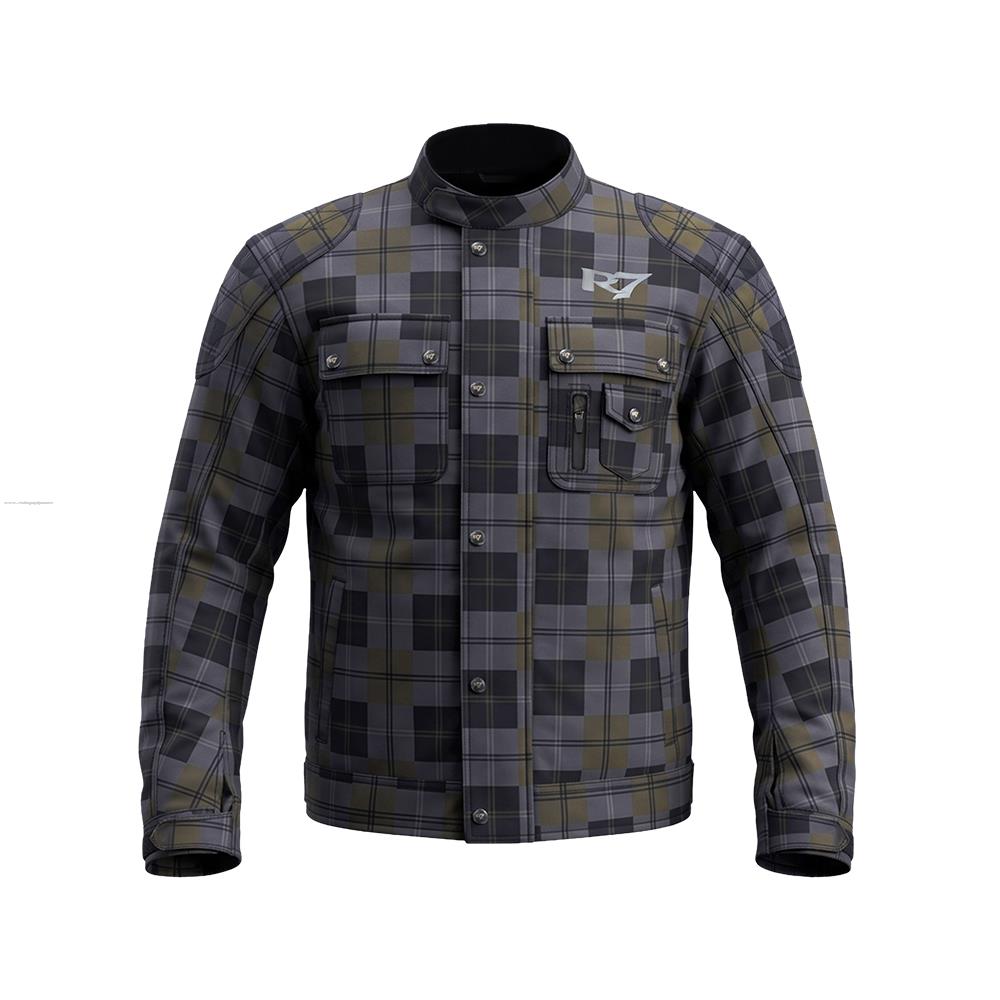 Chamarra Deportiva R7 RACING Dash L NGO/OLIVE Textil