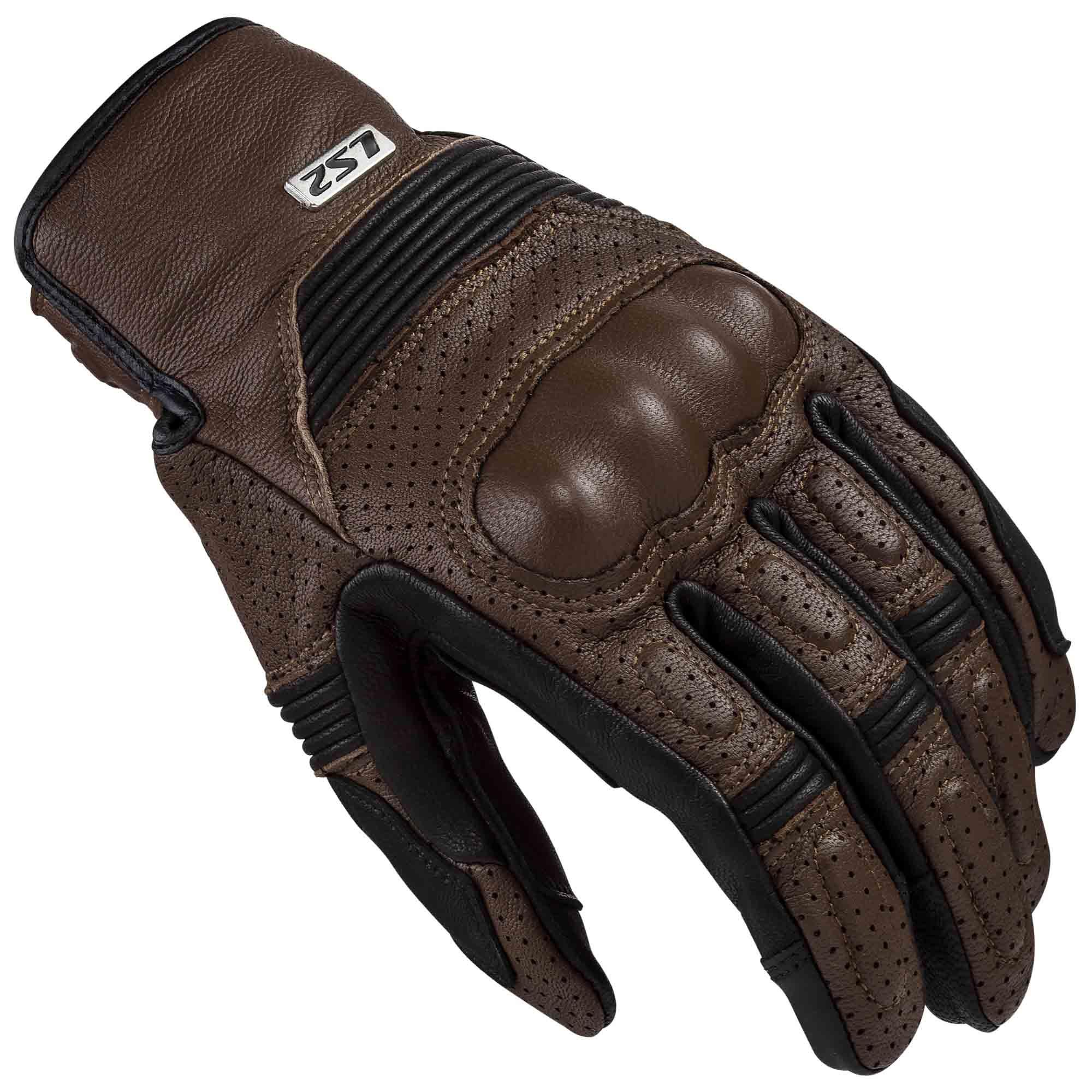 Guantes Vel LS2 Duster S CAFE/NGO Piel
