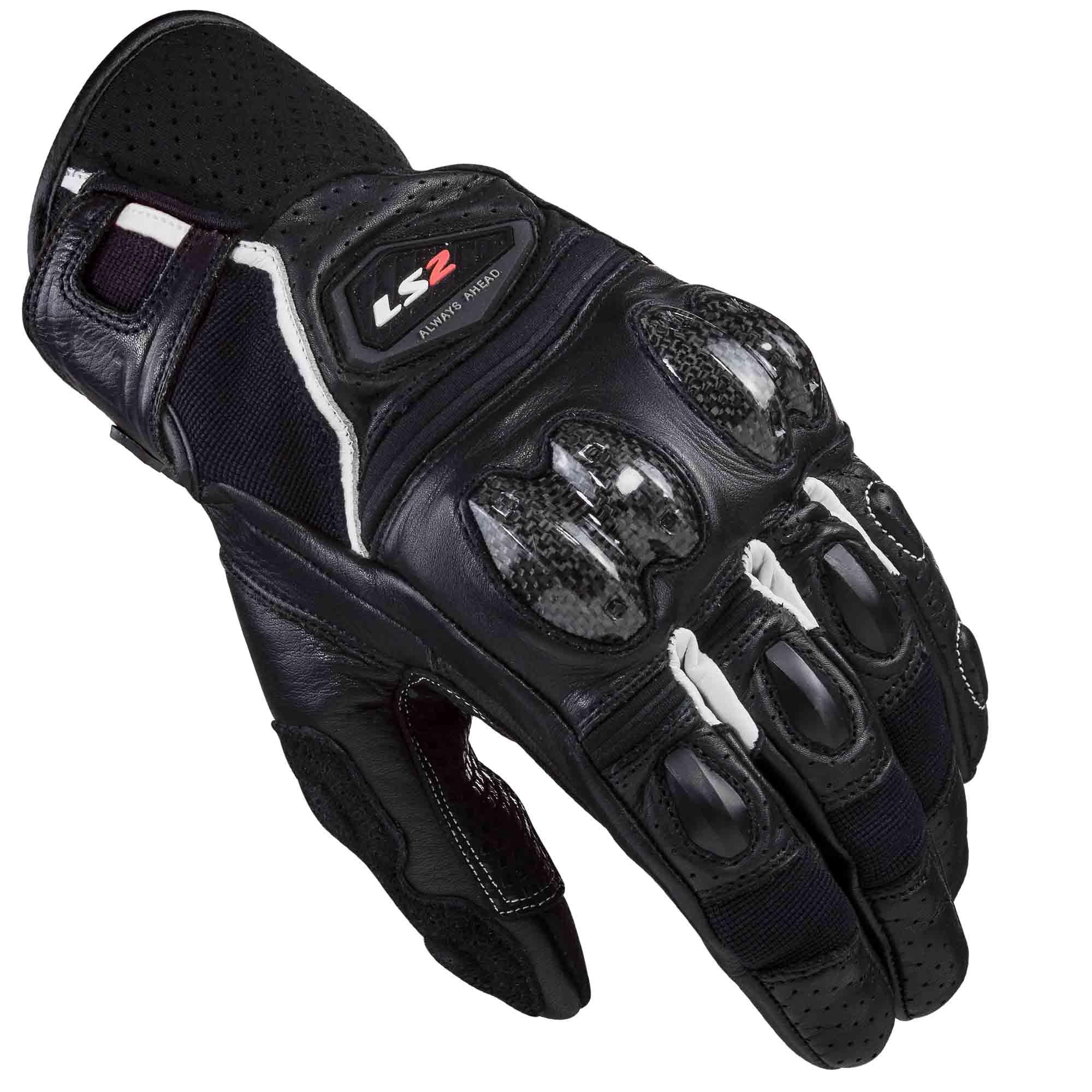 Guantes Vel LS2 Spark 2 S NGO/BCO Piel