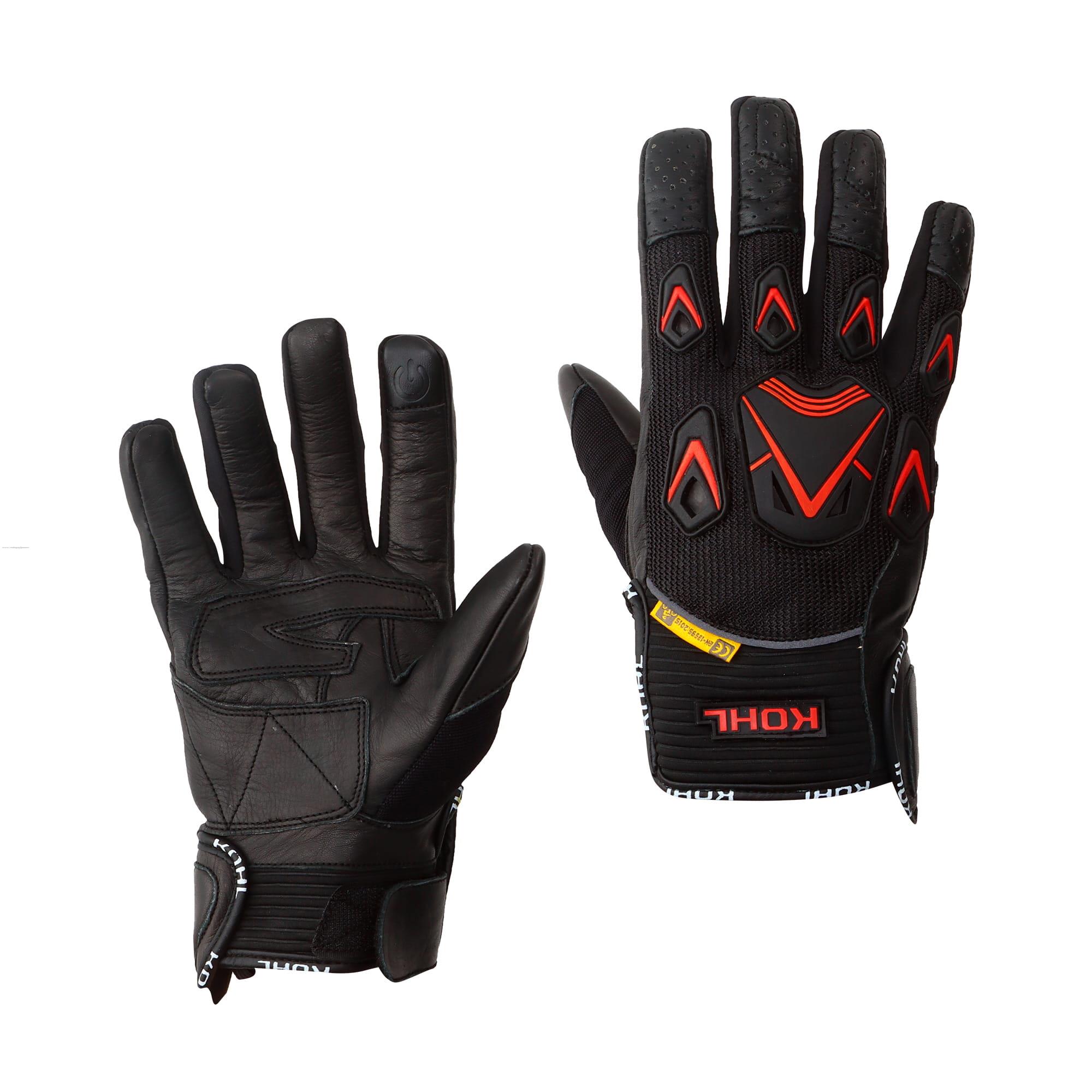 Guantes Vel KOHL KOHL-4306 L NGO/ROJ Piel