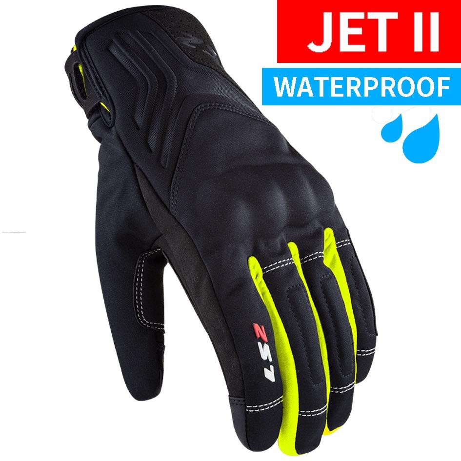 Guantes Vel LS2 Jet 2 L NGO/AMA Fluo Textil