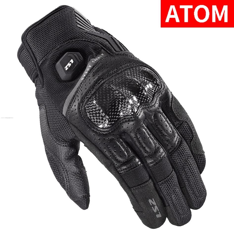 Guantes Vel LS2 Atom L Negro Textil