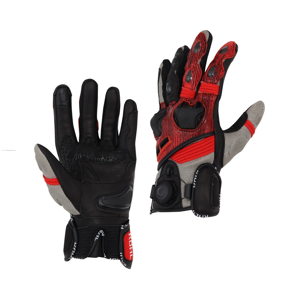 Guantes Vel KOHL Predator Air L NGO/BCO/ROJ Piel