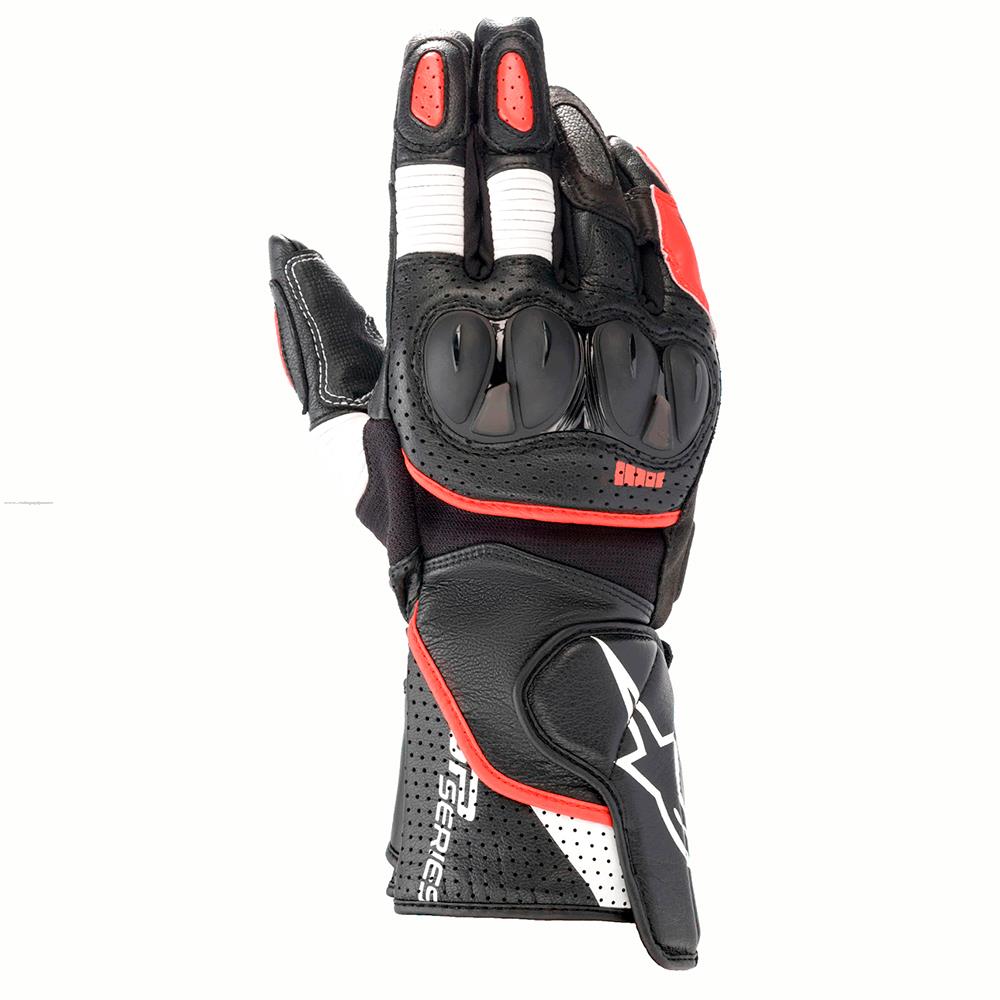 Guantes de Piel SP-2 V3 NGO/BCO/ROJ L · Alpinestars