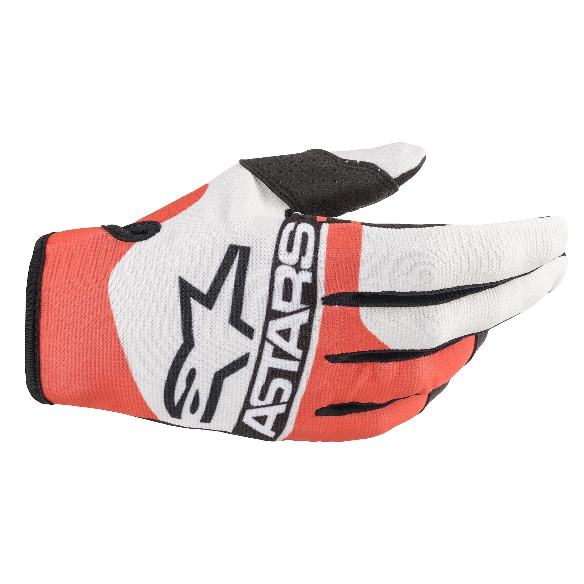 Guantes para Motocross Radar BCO/ROJ FLUO/NGO S · Alpinestars