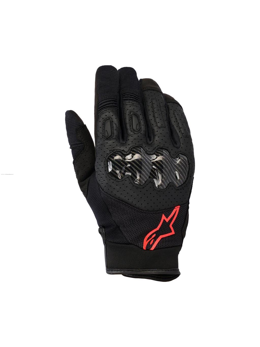 Guantes TEXTIL/PIEL Megawatt NGO/ROJ Fluo XXL · Alpinestars
